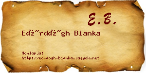 Eördögh Bianka névjegykártya